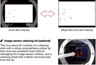 PENTAX-original dust-alert system warns of dust adhesion on the image sensor