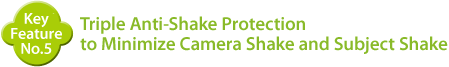 Triple Anti-Shake Protection to Minimize Camera Shake and Subject Shake