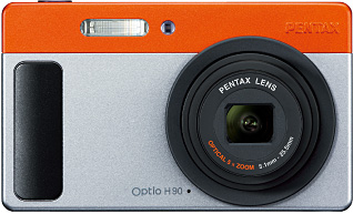 Optio H90: Orange and silver