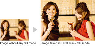 Sample images: Image without any SR mode and Image taken in Pixel Track SR mode