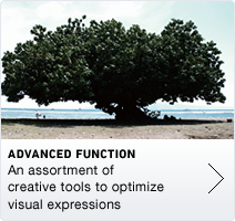 ADVANCED FUNCTION An assortment of creative tools to optimize visual expressions