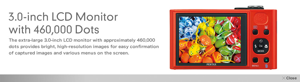3.0-inch LCD Monitor with 460,000 Dots