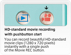 HD-standard movie recording with pushbutton start