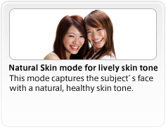 Natural Skin mode for lively skin tone