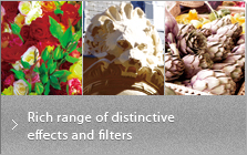 Rich range of distinctive effects and filters