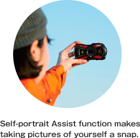 Self-portrait Assist function makes taking pictures of yourself a snap.