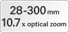 28-300 mm 10.7x optical zoom