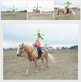 Capture moving subjects clearly with subject tracking AF.