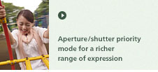Aperture/shutter priority mode for a richer range of expression