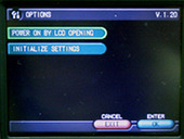 Choose [OPTION] from the [SETUP] screen to display the version on the LCD monitor.
