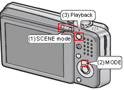 Mode button and Playback button