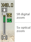 SR digital zoom 5x optical
zoom