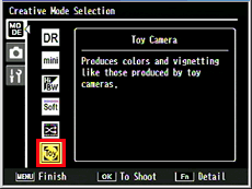 Creative mode > Toy Camera