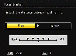 The setting screen for focus bracket appears.