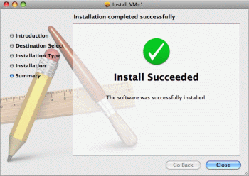 The installation completion message is displayed.