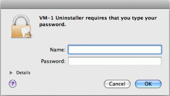 A screen asking for your name and password appears.