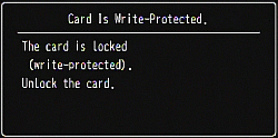 “Card is Write-Protected”