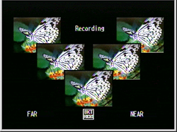 The camera takes five consecutive pictures based on the focus position in Step 6.