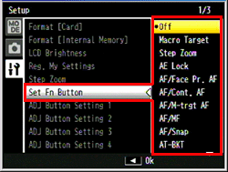 Set Fn Button and its options