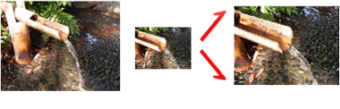 Example: An enlargement of a trimmed (cropped) image