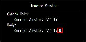 Firmware Version display example
