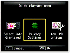 Quick playback menu