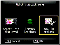 Quick playback menu