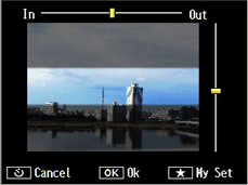 Out-of-focus area setting screen