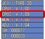 液晶モニターに表示される [CPU2] を確認します