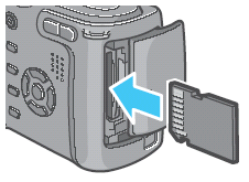 SD メモリーカードをデジタル カメラにセットします
