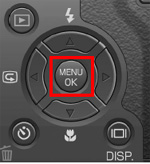 MENU/OK ボタンを押します。撮影設定メニューが表示されます。