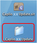 ブラウザーの設定によっては、ダウンロードしたファイルが自動的に解凍され、[Caplio XX Update] フォルダが作成されます