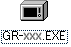 手順 4. ～ 6. で保存した EXE ファイル [GR-XXX.EXE] をダブルクリックします