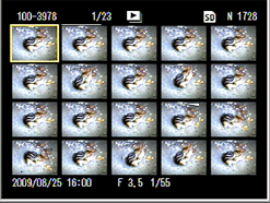 手順２の画像モニターの状態でズームレバーを右（拡大表示）側に回します