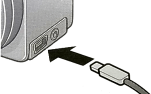 カメラの USB コネクタに CA-1のカメラ接続コネクタを挿入します