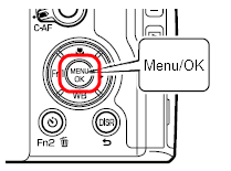 MENU/OK ボタンを押し、撮影設定メニューを表示します