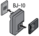 充電器 BJ-10（別売り）で充電