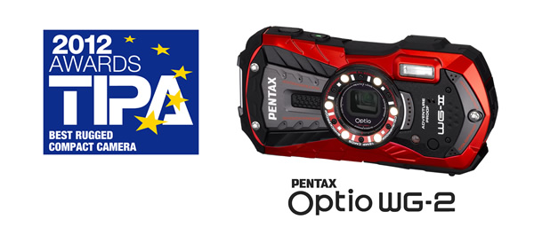 コンパクトデジタルカメラ『PENTAX　Optio WG-2』が「TIPA ベスト ラッグド コンパクトカメラ 2012」を受賞