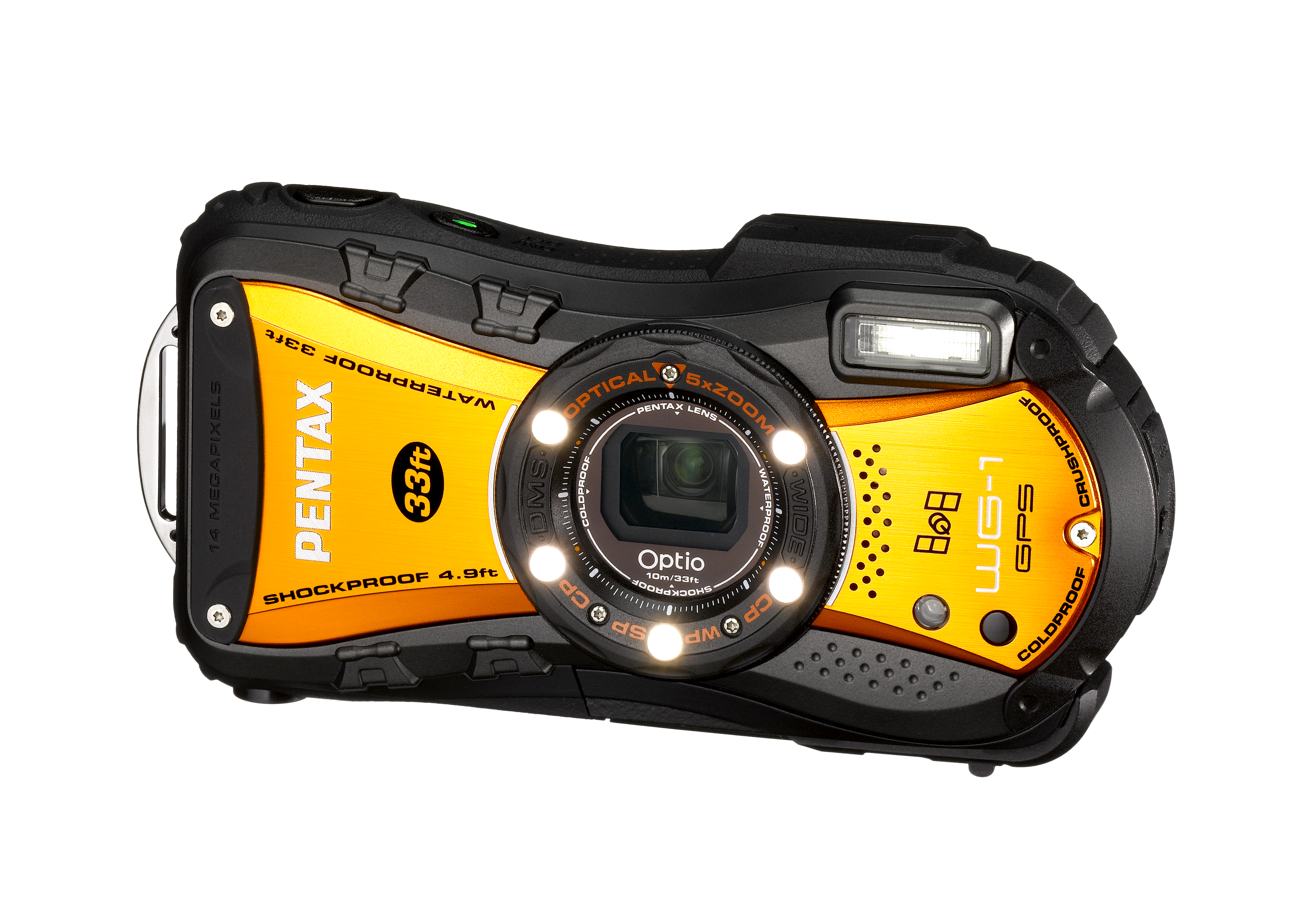 PENTAX Optio WG-1 GPS Shiny Orange An eye-catching, special-color