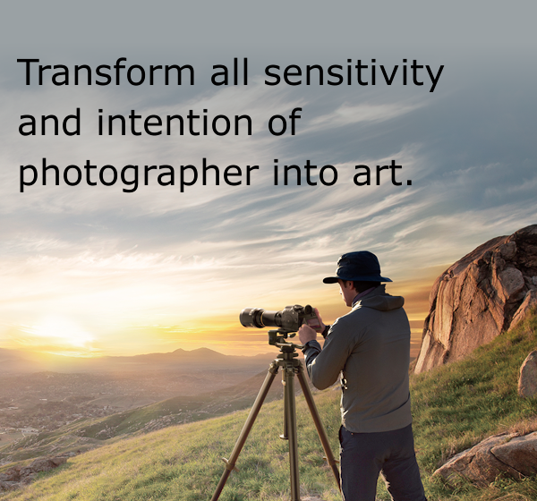 Transform all sensitivity and intention of photographer into art.