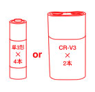 The multi-source power system accepts world-standard AA-sized batteries.