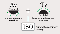 TAv: Shutter/Aperture-Priority mode