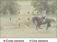 11-point wide-frame AF with 9 cross-type sensors