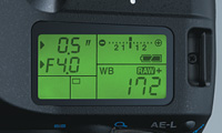 Large, multi-data LCD panel to facilitate camera operations