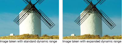 Dynamic-range expansion produces natural, lively images in high-contract settings