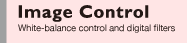Image Control: White-balance control and digital filters