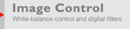 Image Control: White-balance control and digital filters