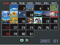 Calendar Function for Day-by-Day Display of Captured Images