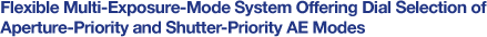 Flexible Multi-Exposure-Mode System Offering Dial Selection of Aperture-Priority and Shutter-Priority AE Modes