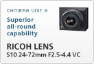 CAMERA UNIT 2 Superior all-round capability RICOH LENS S10 24-72mm F2.5-4.4 VC